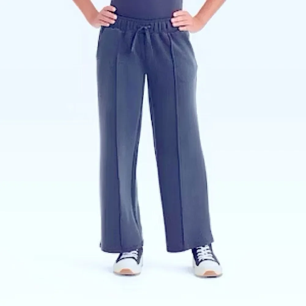 All in Motion Navy Blue Airy Sleek Wide Leg Pants pull on oversize trouser 10-12